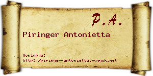 Piringer Antonietta névjegykártya